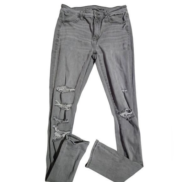 American Eagle Grey Wash Hi-Rise Jegging - Picture 1 of 6